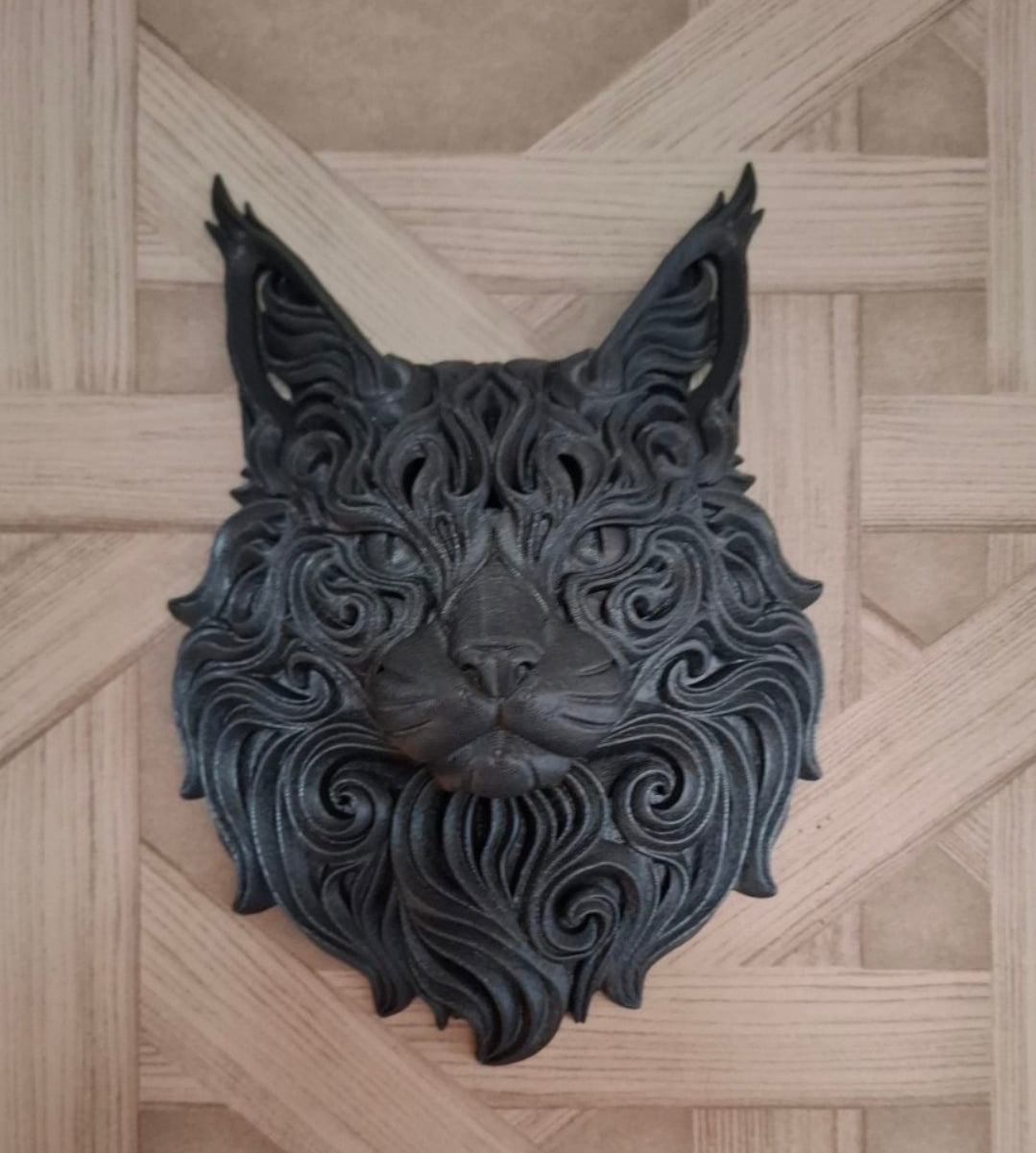 3D-geprinte Maine Coon wanddecoratie