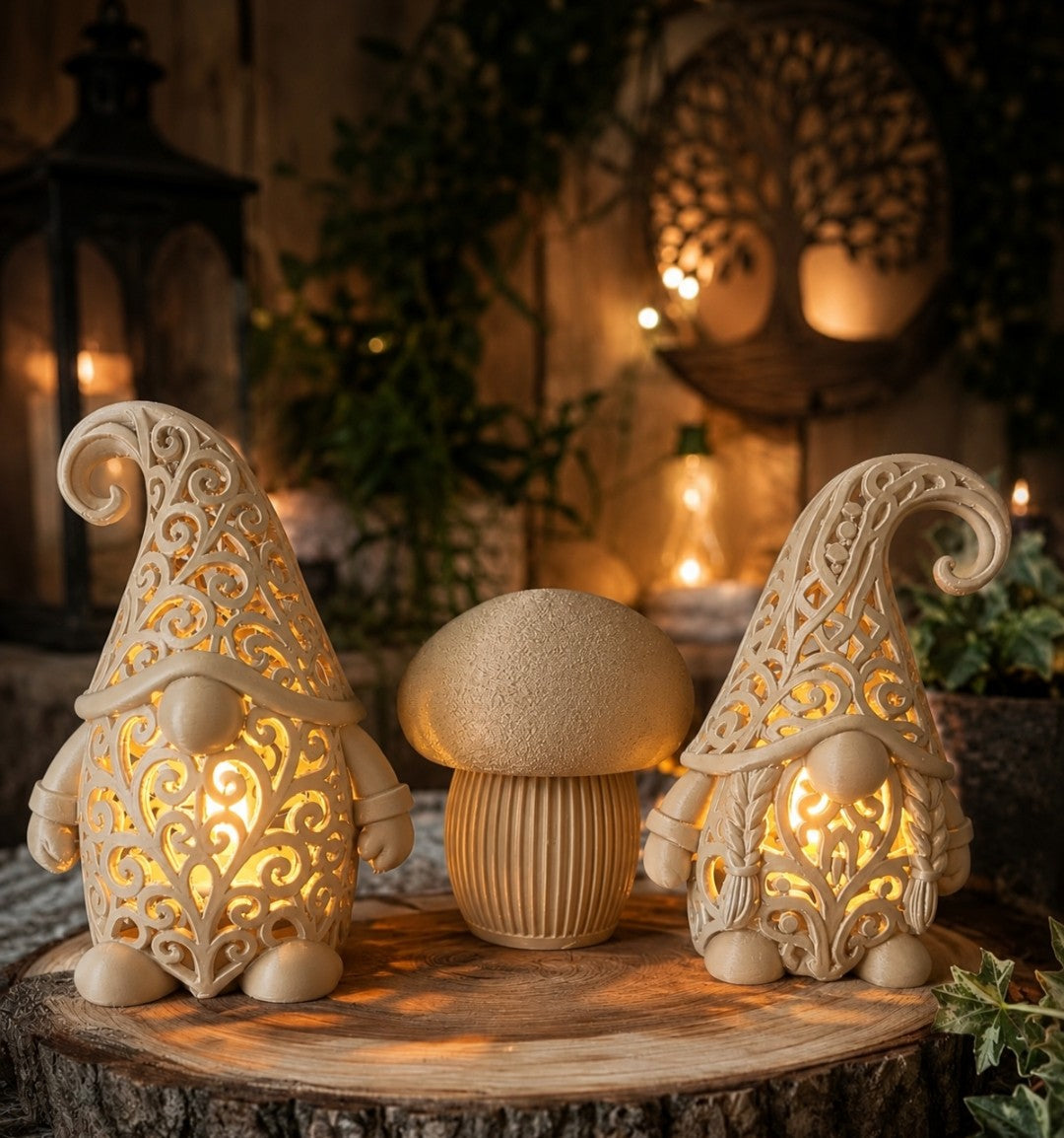 Verlichte 3D Gnomes - set van 2