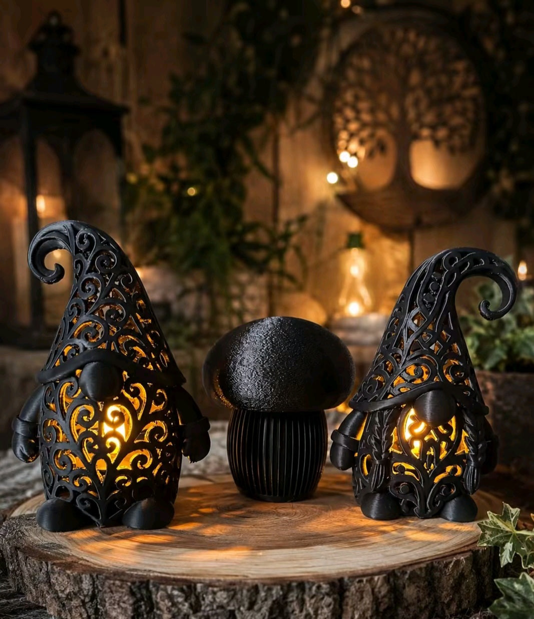 Verlichte 3D Gnomes - set van 2
